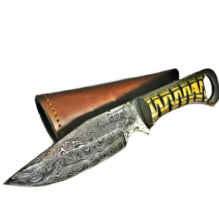 Damascus Steel Fixed Blade EDC TD-228