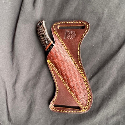 "Honeycomb Timber" Skinner | High Carbon RASP Steel Blade, Honeycomb Wood Inlay TIK-005