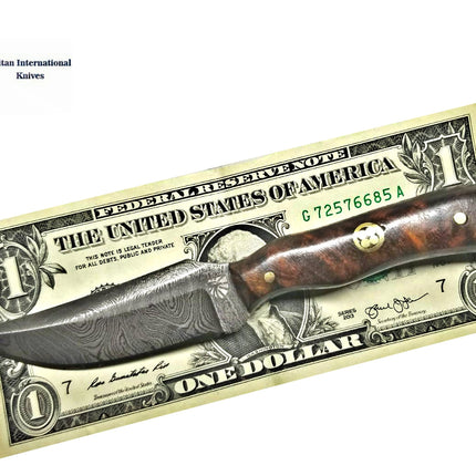 Damascus Steel Skinner Knife, Rosewood Grip TD-178