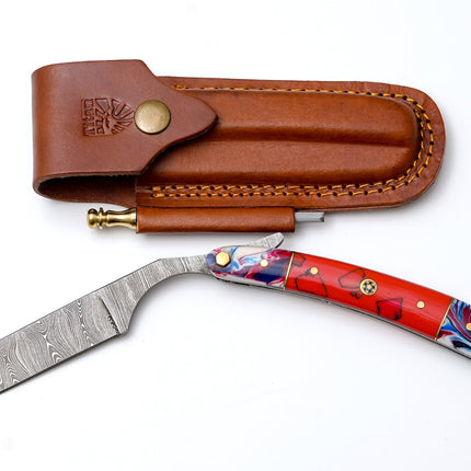 Damascus straight razor TK-500