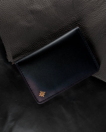 Slim Sleeved Leather Wallets - Charcoal Black