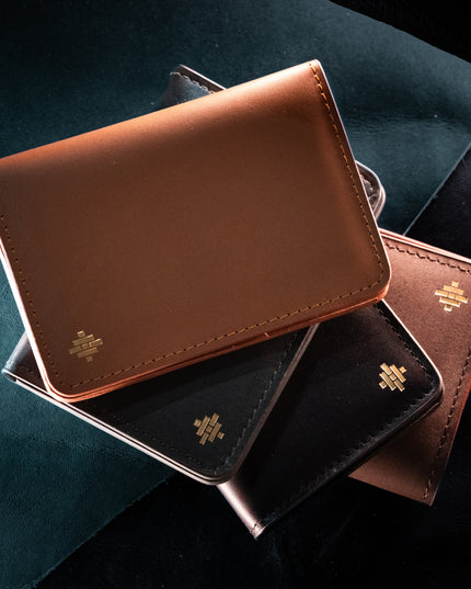 Slim Sleeved Leather Wallets - Tan