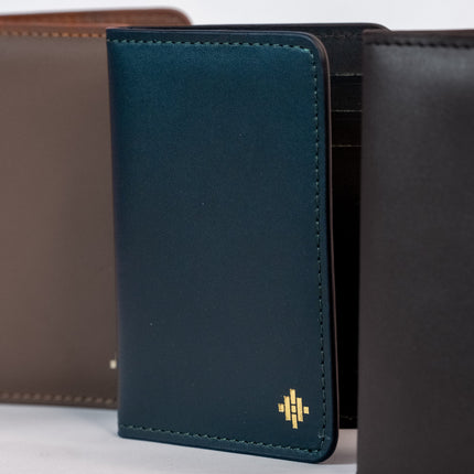 Slim Sleeved Leather Wallets - Deep Teal Green