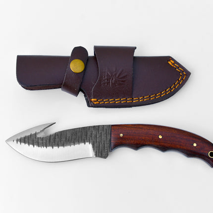 Hand Forged CUSTOM CARBON BLADE " Gut Hook SKINNER" TC-017