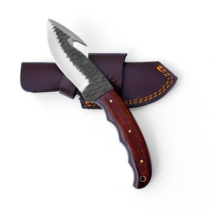 Hand Forged CUSTOM CARBON BLADE " Gut Hook SKINNER" TC-017