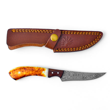 Damascus Compact Fillet Knife  TK-204