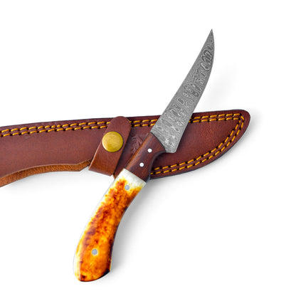 Damascus Compact Fillet Knife  TK-204