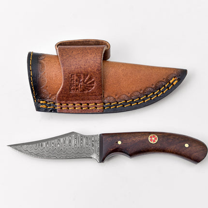 Damascus Steel Skinner Knife,Rosewood Grip Td-177