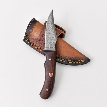 Damascus Steel Skinner Knife,Rosewood Grip Td-177