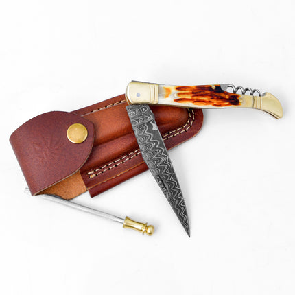Royale French Damascus Pocket Knife TF-057