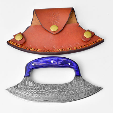 Damascus Steel Alaskan Ulu knife Elongar