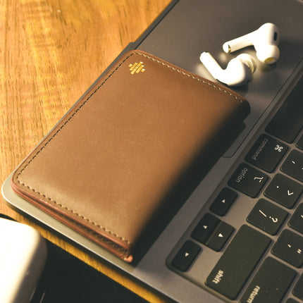 Slim Sleeved Leather Wallets - Tan