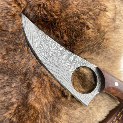 DAMASCUS KNIFE, SKINNER KNIFE, HAND FORGED TK-059