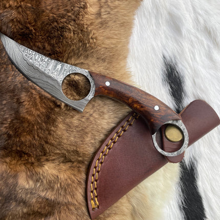 DAMASCUS KNIFE, SKINNER KNIFE, HAND FORGED TK-059