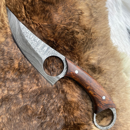 DAMASCUS KNIFE, SKINNER KNIFE, HAND FORGED TK-059