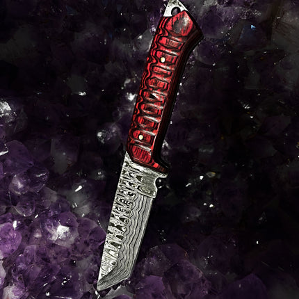 A 2. Diver - Damascus steel/ EDC / cherry wood TD-275