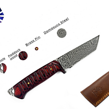 A 2. Diver - Damascus steel/ EDC / cherry wood TD-275
