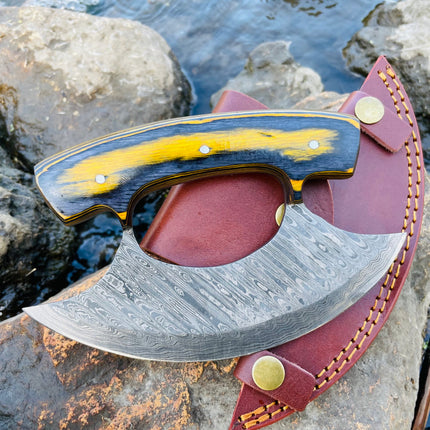 Damascus Steel Alaskan Ulu knife TK-035
