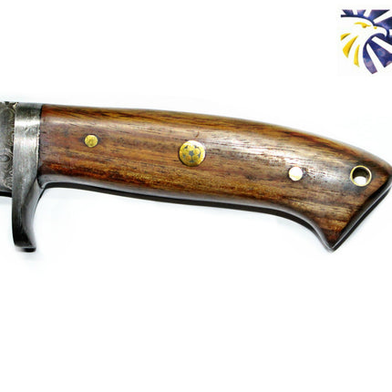 DAMASCUS KNIFE/ Camp/ Hunting Knife / Rose Wood Handel TD-174