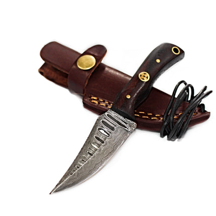 Damascus Steel Skinner Knife, Rosewood Grip TD-178