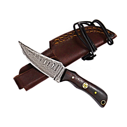 Damascus Steel Skinner Knife, Rosewood Grip TD-178