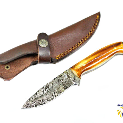 Damascus Hunting Knife, Forged, TD-204