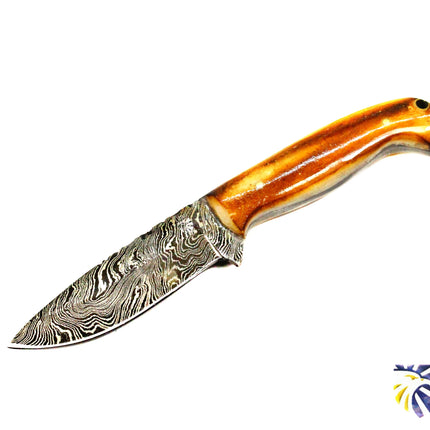 Damascus Hunting Knife, Forged, TD-204