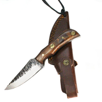 E3 Carbon 1080 neck knife with forged scales, MINI /ROSEWOOD GRIP TC-003