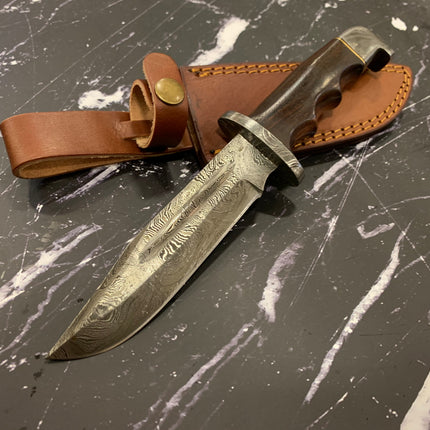 Damascus Hunting Knife Full Tang with Damascus Hilt Custom Hunter TD-216