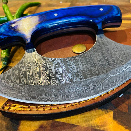 Damascus Steel Alaskan Ulu knife