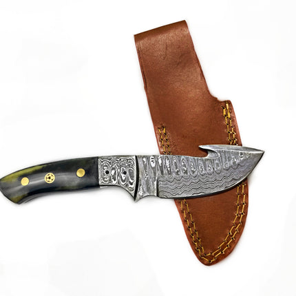 Damascus Skinning Gut hook, Hunting knife  TD-221
