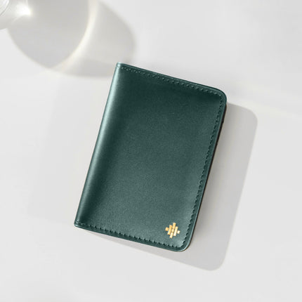 Slim Sleeved Leather Wallets - Deep Teal Green