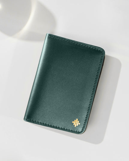 Slim Sleeved Leather Wallets - Deep Teal Green