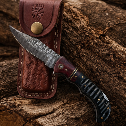 Ironclaw Damascus Folding Knife - TF-081