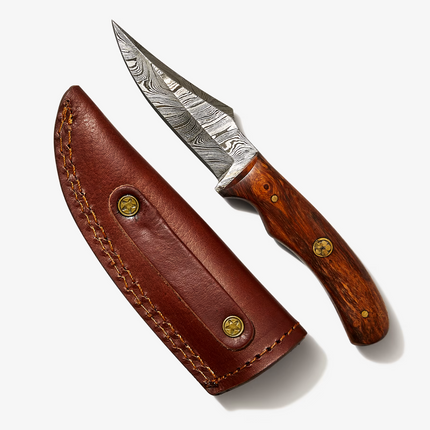 Damascus Steel Skinner Knife,Rosewood Grip Td-177