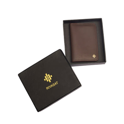 Slim Sleeved Leather Wallets - Cognac Brown