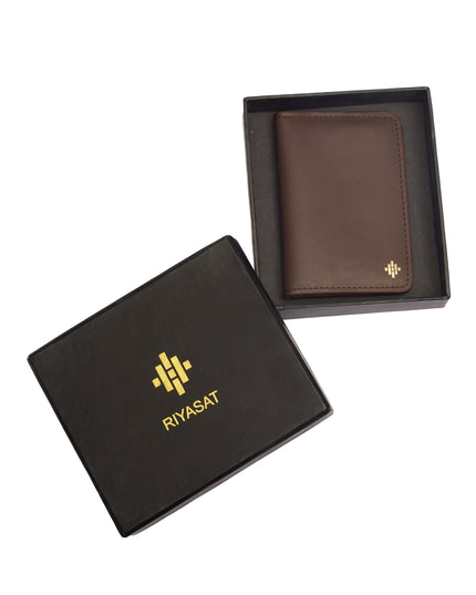Slim Sleeved Leather Wallets - Cognac Brown