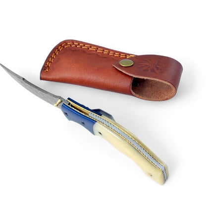 AzureGlide Clip Point Series Damascus Steel  TF-048