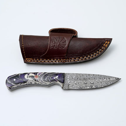 Damascus Steel EDC Knife TD-702 Midnight Prism