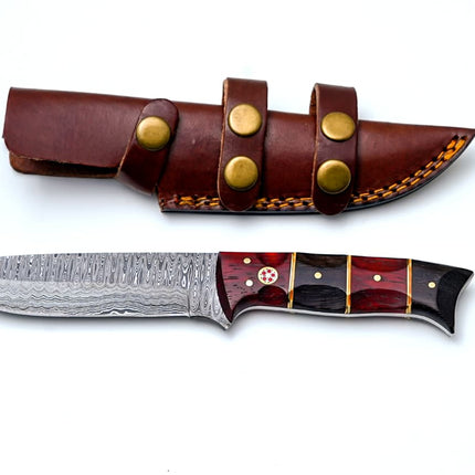Crimson Horn Damascus Hunting Knife TK-502