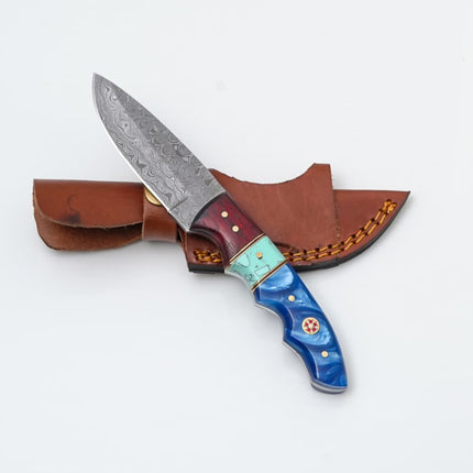 Blue Horizon Damascus Hunting Knife - TK-504
