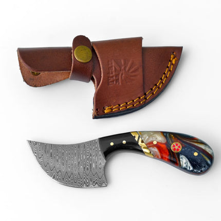 Damascus Curve Utility Knife TK-460
