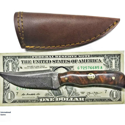 Damascus Steel Skinner Knife, Rosewood Grip TD-178