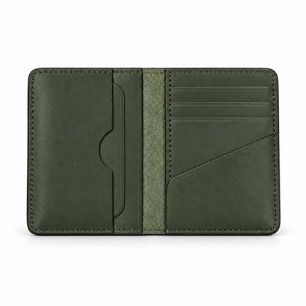 Slim Sleeved Leather Wallets - Deep Teal Green