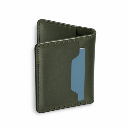 Slim Sleeved Leather Wallets - Deep Teal Green