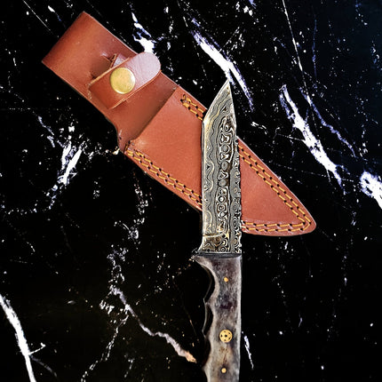 Cavalry - Damascus steel/ Tanto point/ EDC / Tactical blade TD-010-B