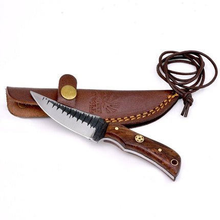 E3 Carbon 1080 neck knife with forged scales, MINI /ROSEWOOD GRIP TC-003