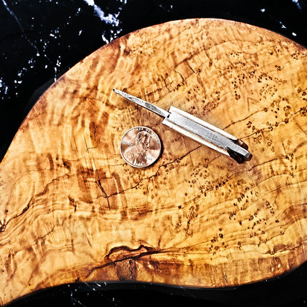 Damascus Steel Mini Pocket Knife Damascus Body NickelX