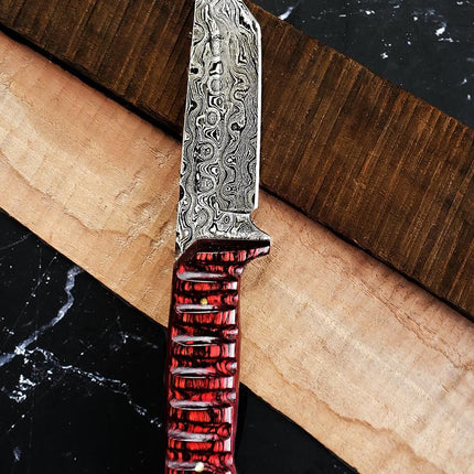 A 2. Diver - Damascus steel/ EDC / cherry wood TD-275