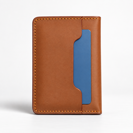 Slim Sleeved Leather Wallets - Tan